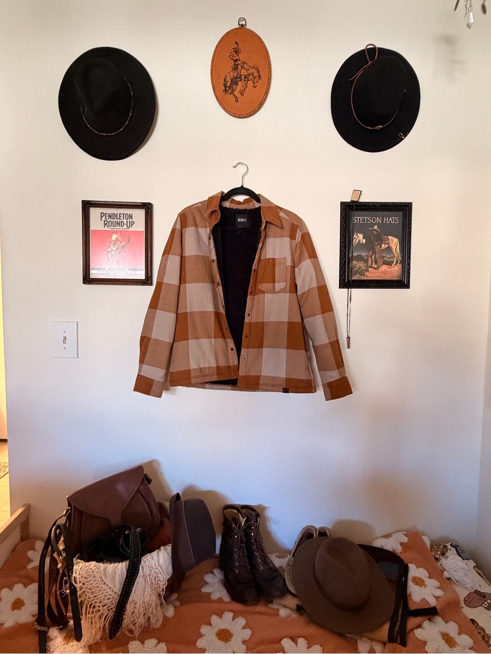 5.11 Tactical Brown & Cream Checkered Teddy Jacket
